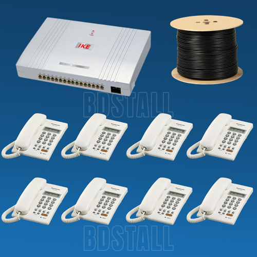 IKE PABX Complete Package Set with 8 Line 8 Telephone