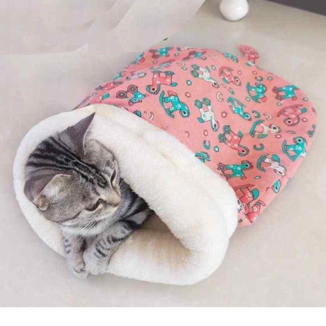 Cat Winter Sleeping Bag Soft Pet Bed