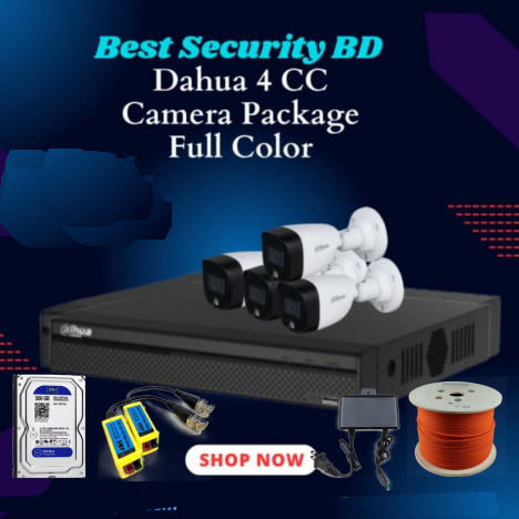 Dahua 4-CH LED 2MP Full Color Bullet CC Camera Package