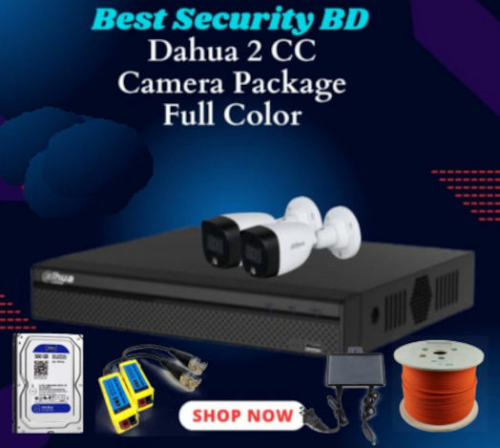 Dahua 2CH LED 2MP Full Color Bullet CC-Camera Package