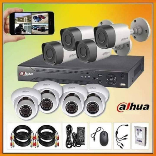 8 Channel Ajhua DVR 8-Pcs Camera 500GB HDD CCTV Packege