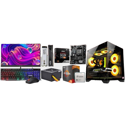 Gaming Desktop PC Ryzen 5 5600G 21.5" Monitor