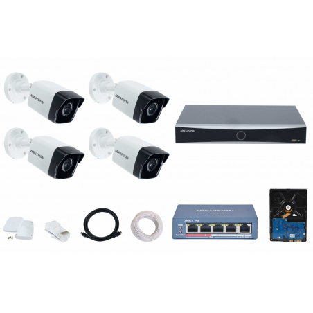 Hikvision 4 Unit IP Camera Package