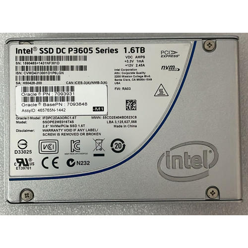 Intel DC P3605 Series 1.6TB U.2 2.5" NVMe SSD