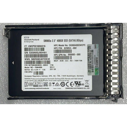 HPE MZ-7KM400N 400GB SATA  SSD