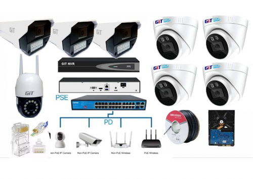 8-Pcs CCTV HD IP Camera Package