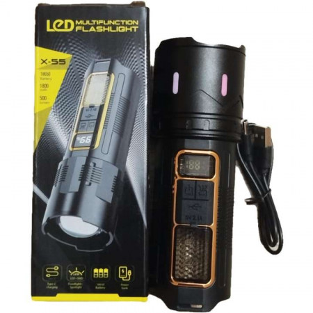 X-55 LED Multifunction Flashlight with Power Bank