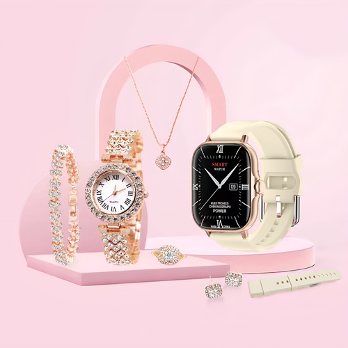 A58 Smart Watch & Jewellery Combo