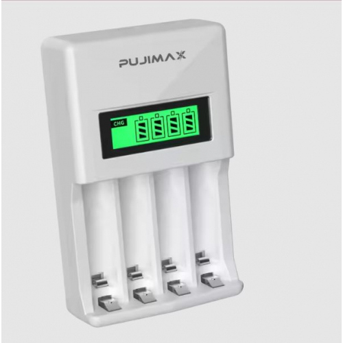 Pujimax 4 Slots 1.2V LCD Battery Charger