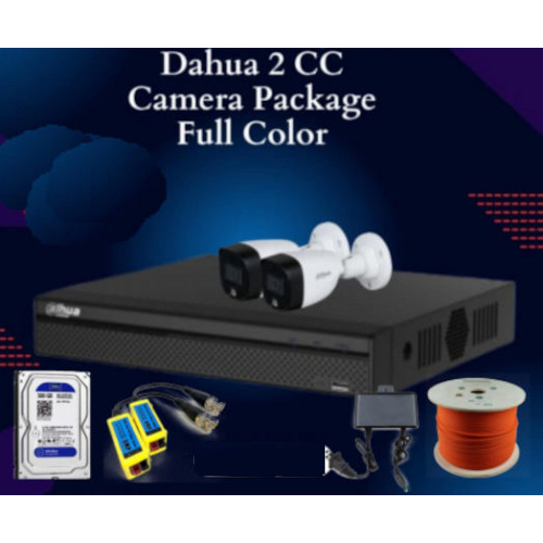 Dahua 2CH LED 2MP Full Color Bullet CC-Camera Package