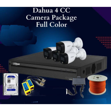 Dahua 4-CH LED 2MP Full Color Bullet CC Camera Package