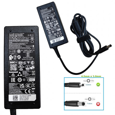 Dell 19.5V 3.34A 65W Laptop AC Power Adapter Charger