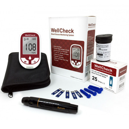 Wellcheck ABT-BGM-K-002 Glucometer with 25 Strip