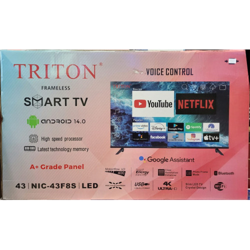 Triton 43F8S 43" Frameless 4K LED Smart TV