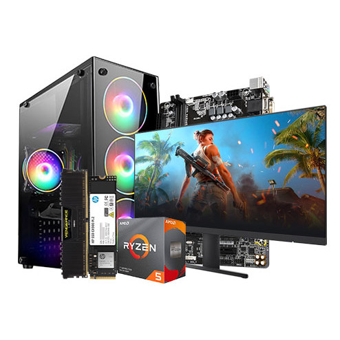 Desktop PC Ryzen 5 5600G 22" Borderless Monitor