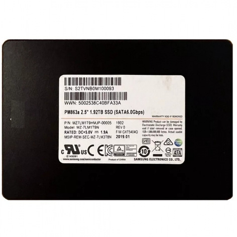 Samsung 1.92TB SATA 6Gb/s 2.5" SSD