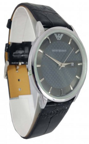 Emporio Armani Black Analog Belt Watch with Date Function