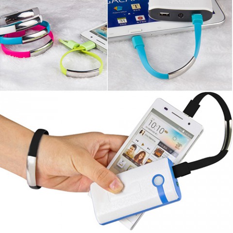 Bracelet Wristband USB Charger  0.72 Feet Data Sync Cable