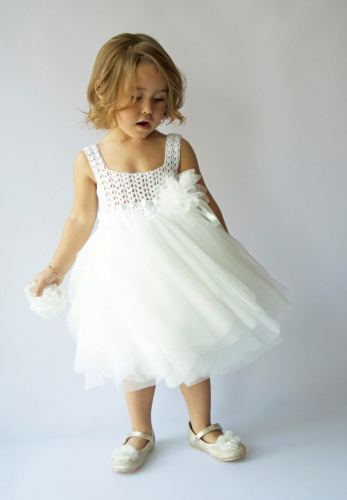 Crochet baby party dress