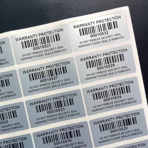 Silver Pet Security Void Label 500Pcs
