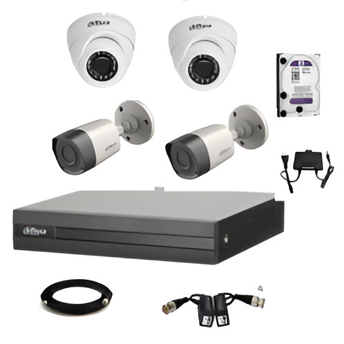 CCTV Packege 4 Channel Dahua DVR 4-Pcs Camera