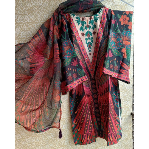 Sensitic Silk Digital Print Three Piece
