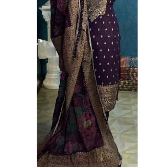 Soft Voile Cloth Three Piece with Cotton Fabric