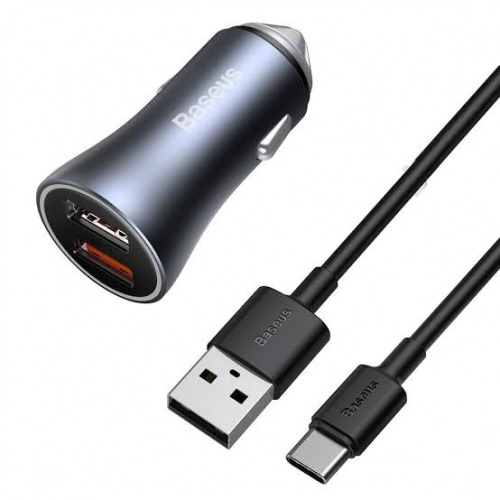 Baseus TZCCJD-A0G USB A to C Car Charger with Cable