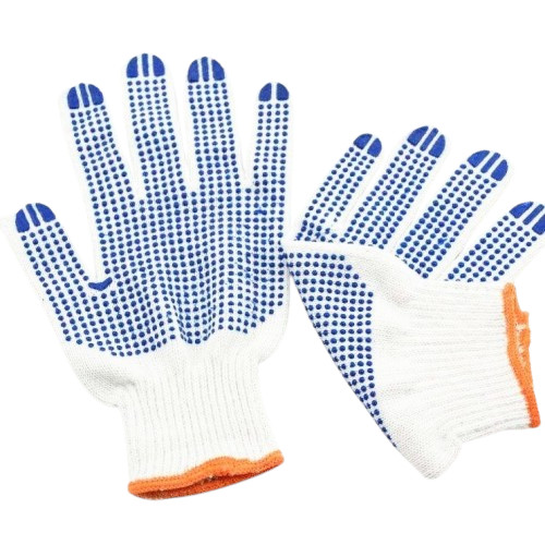 Cotton Dotted Hand Safety Gloves