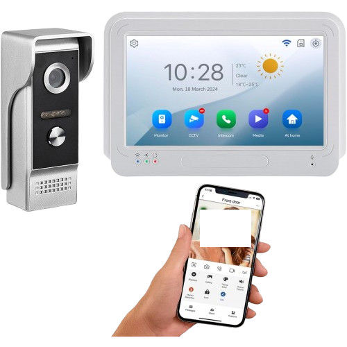 M6 7" WiFi Video Doorbell Intercom System with Monitor