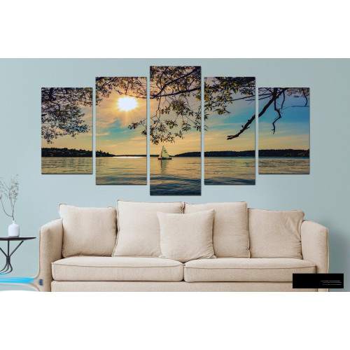 48 x 24" 5-Panel Colorful Wall Art Canvas
