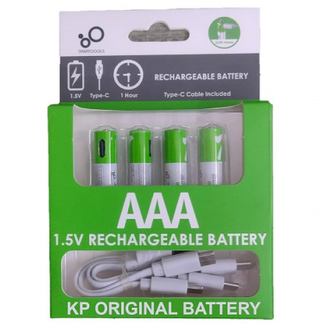 Smarttools 750mAh Rechargeable AAA 4-Pcs Battery
