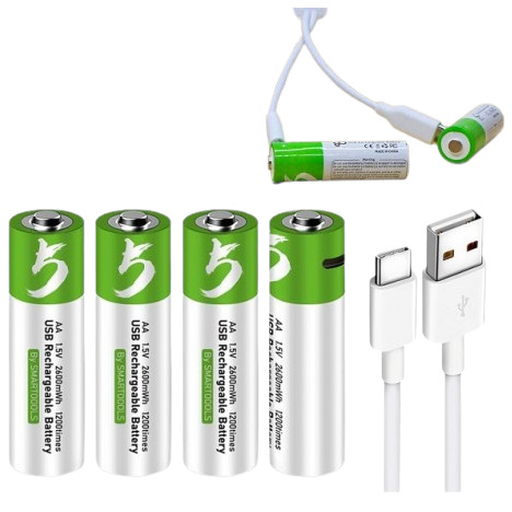 Smarttools 2600mAh Rechargeable AA 4-Pcs Battery