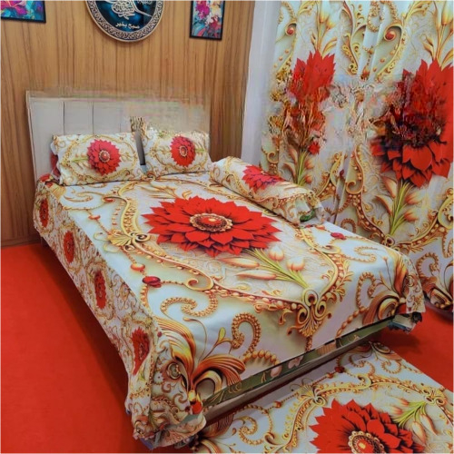 Waterproof China Premium 4 Pcs 3D Bed Sheet Set