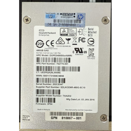 HP DOPE0480S5xnNMRI 480GB SAS 2.5" HDD for HPE Server