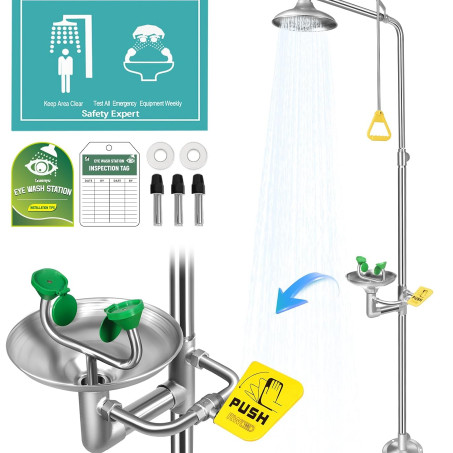 Sysbel Eye Wash with Stainless Steel Shower