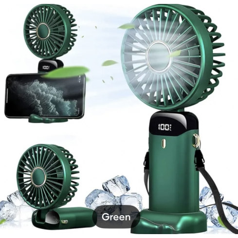 Portable Handheld Rechargeable Fan with Phone Holder