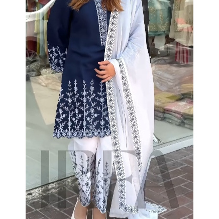 Soft Cotton Embroidery 3-Piece