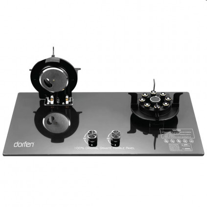 Dorfen DF-GB2E Folding Marble Double Burner Gas Stove