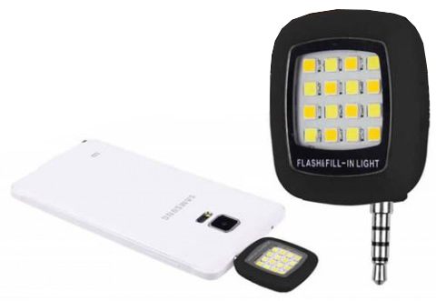 Selfie Flash Light 16 LED Compact Rechargeable Battery