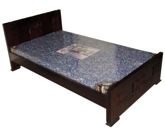 Tristar Single Bed 4 x 7 Feet Furniture MDF Gorgony Wood