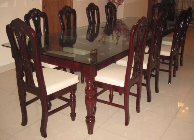 Dining Table Set Modern Home Furniture Mahogany Wood MDF