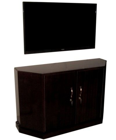 TV Trolley Glass Top Lacquer Polish Stylish Furniture