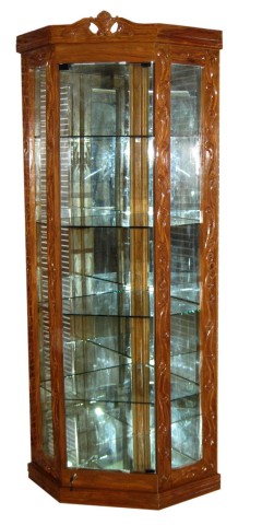 Stylish Corner Showcase 4 Shelf Solid Tick Furniture CH1F