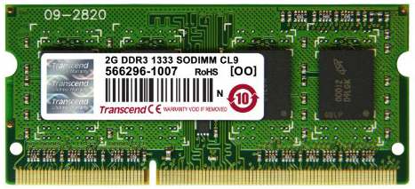 Transcend Laptop RAM DDR3 2GB 1333 MHz High Performance