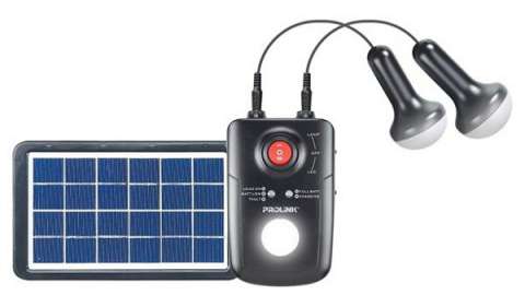 Prolink Portable Solar Light Unit 2W LED Lamp USB PPS80M