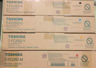 Toshiba Genuine Copier Four Toner Set Color T-FC25D-Y/M/C/K
