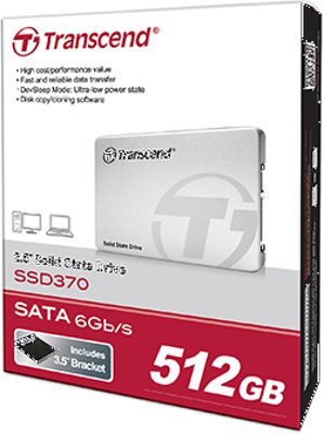 Transcend SSD 370 MLC 512GB SATA III 6Gb/s Aluminum Case