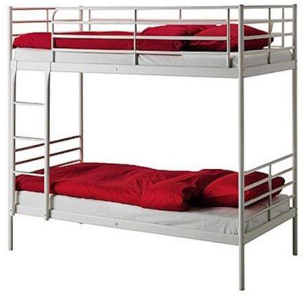 Twin-Over-Full Bunk Bed Metal Stylish Sturdy Ladder BBed005