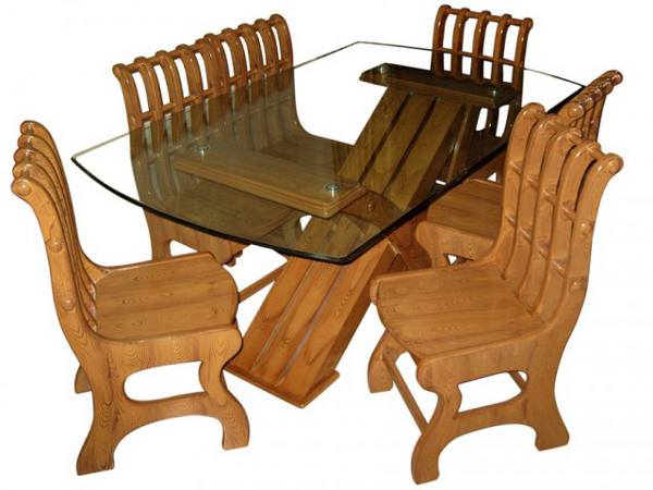Modern Dining Table Set 6 Chair Furniture MDF Wood DL49F